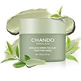 CHANDO HIMALAYA Purifying Green Tea Mask, Natural Facial Clay Mask Deep Pore Cleansing with Green Tea Extract and Portulaca Extract, for Clogged Pores, Detoxifies & Balance Oil, 3.52 fl.oz