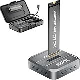 SUITOK M.2 NVMe SATA SSD Reader with Storage Box, 10Gbps M2 to USB C Adapter for External PCIE & NGFF Drives, Tool-Free Docking Station Supporting 22110 2280 2260 2242 2230, Data Transfer & Recovery