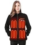 Venustas Women's Fleece Heated Jacket with Battery Pack, Soft Lightweight Heating Coat, Durable YKK Zipper