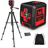Motovera Self Leveling Laser Level 100ft, Green Cross Line with Tripod, 4 Brightness Modes & Pulse Function, Manual & Self-Leveling Modes, IP54 Waterproof for Picture Hanging, Tile, DIY Construction