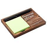 Financial Advisor Sticky Note Holder Wooden Notepad & Pen Holder 6.5" x 4.7" Sticky Note Pad Holder Dispenser for Desk Financial Advisor Definition Work Appreciation Gifts, NPA238