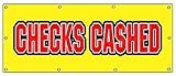 36"x96" Checks CASHED Banner Sign cashing Cash Advance Loans Fast Paycheck Loan
