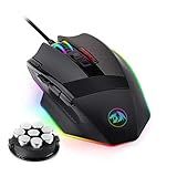 Redragon M801 Gaming Mouse, RGB PC Gaming Mouse MMO with 9 Programmable Buttons Macro Recording, 16000 DPI, Fire Button for Gaming Windows Computer - Wired, Black