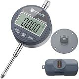 Neoteck DTI Electronic Digital Dial Indicator 1 inch/25.4 mm | Digital Probe Indicator Dial Test Gauge High Resolution: 0.0005 inch/0.01mm - Silver Gray