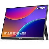 ARZOPA 16" 2.5K Portable Monitor, 2560x1600 QHD IPS Display 123% sRGB with Built-in Stand USB-C HDMI Eye Care External Second Screen for Mac Laptop Phone PS4/5 Xbox Switch -Z1RC