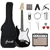 Fojill 39 Inch Electric Guitar Kit Set Beginner Starter Combo Package Bundle 20W Amplifier Amp Accessory Padded gig Bag,Picks, Cable,Strap,Extra Strings