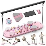 Canlanmu Pilates Board,Multifunctional Rebound Abdominal Board,Foldable Pilates Reformer Set,Ab Core Trainer Machine,Ab Board,Exercise Board,Abs Workout Equipment for Women Men Home Gym Equipment,Pink