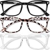 Gaoye Stylish Blue Light Glasses for Woman - Computer Glasses up to 99% Blue Light Blocking - Lightweight Frames - 3 pack