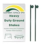 Eastern Jungle Gym Swing Set Anchors | Heavy Duty Ground Stakes for Wooden Swing Sets, Trampoline and Patio Furniture | Set of Two | 20” Solid Steel Rebar