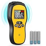Pinless Moisture Meter - Povlen Wood Moisture Meter Digital Moisture Detector for Lumber Drywall Firewood Masonry Woodworking Plaster Floor Concrete Building with LCD Display Sound Alarm