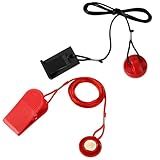Lyreh 2pcs Universal Treadmill Magnet Safety Key with Clip, Treadmill Emergency Stop Key Replacement for Most Running Machines (Black & Red)