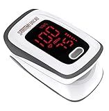 Fingertip Pulse Oximeter, Blood Oxygen Saturation Monitor (SpO2) with Pulse Rate Measurements and Pulse Bar Graph, Portable Digital Reading LED Display, Batteries and Carry Case Included