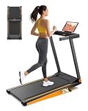 5% Incline Walking Pad Treadmill, 300LB Capacity Folding Treadmills for Home, Walking pad with Handle bar, 3.0 HP Quiet Dual Cushion System