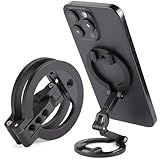 Dual Magnetic Ring Phone Mount - Foldable 360° Rotation CNC Aluminum Stand,1/4" Screw,Cold Shoe Interface, Hands-Free Holder for Live Streaming, Selfies & Multi-Device Use
