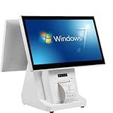 ZHIXUMM 20.4-Inch All-in-One Pos Cash Register Monitor, 17-Inch Pos-Touch-Screen-Monitor, 8gb Ram, 128gb Ssd, for Small Business,Restaurant