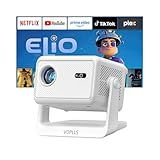 【Officially-Licensed APP & 1800 ANSI】Smart Mini Projector with WiFi and Bluetooth 4K Support, VOPLLS Auto Focus/ Keystone Outdoor Portable Movie Phone Video Proyector for Bedroom/Home/Wall/Ceilling