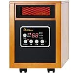Dr Infrared Heater DR-968 Portable Space Heater, 1500-Watt, Cherry