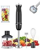 Immersion Blender Handheld Hand Blender, 1000W 5 in 1 Hand Mixer Stick, BPA-Free 12 Speed Handheld Blender 304 Stainless, Mixing Beaker, Chopper, Whisk, Milk Frother, Soup, Smoothies, Baby Food, Sauce