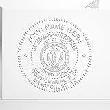 Black Hybrid Massachusetts Notarial Seal - State of Massachusetts Notary Seal, 1-5/8 Dia Size - Ideal for Massachusetts Notaries, Fully Compliant with Massachusetts Notary Board Standards