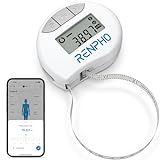 RENPHO Body Measuring Tape, Smart Tape Measure for Weight Loss, Bluetooth Fitness Equipment with App, Measuring Waist, Hip, Bust, Arms, Muscle Gain, Retractable, 60in /150cm, White