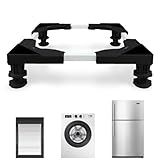 KUPAO Mini Fridge Stand Adjustable Universal Base with 4 Strong Feet Washer Dryer Pedestal for Small Refrigerator, Portable Compact Washer or Dryer, Black