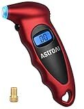 AstroAI Digital Tire Pressure Gauge 0-150PSI, Accurate in 0.1 Increments, Stocking Stuffers with Backlit LCD and Presta Valve Adaptor, 4 Units of Measurement for Car Truck Bicycle, Red