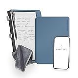 Rocketbook Pro 2.0 Reusable Professional Smart Notebook, Executive Size 7x9, Steel Blue - Lined & Dot Grid Pages, App-Connected, Erasable, Premium Cover, Ideal for Work Notes and Business Meetings
