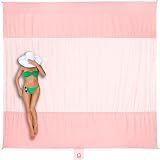WEKAPO Beach Blanket - Sandproof Waterproof Extra Large Beach Mat | Oversized Sand-Free Lightweight Quick-Drying | Beach Vacation Essentials with Stakes & Corner Pockets (Pink, 7x7 FT)