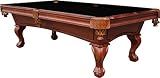 Playcraft Charles River 8' Chestnut Slate Pool Table w/Leather Drop Pockets - Billiard Table with Solid Hardwood & 3pc Slate System - Perfect for Game Room, Office or Dens - 25 Cloth Colors