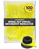 Checkpoint Wheel Nut Indicator Yellow 33 mm – Visual Indicator for Fleets, Industrial Trucks, Agricultural Vehicles, and Goods Transporters – Lug Nut Arrows Yellow 33 mm (Bag of 100 Pcs)