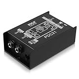 Pyle Premium Direct Injection Audio Box - 2.36" x 4.09" Passive DI Unit Hum Eliminator w/ Input Attenuator to Connect Guitar & Bass, 1/4'' Impedance Transformer Connector to Balanced & Unbalanced XLR