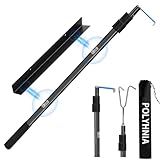 Magnetically Mounted Truck Cargo Grabber Reach Retriever Tool,6.9 Ft Upgraded Extendable Truck Bed Accessories,Heavy Duty Stainless Steel Truck Bed Grabber Tool with Two Hooks (Magnetically Mounted)