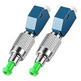 FiberPrime- FCA to LC/UPC Fiber Optic Adapter, Male-Female, Simplex Singlemode Fiber Optic Coupler, Hybrid Optical Fiber Convertor Adapter, 2Pack