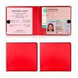 Kewucn 2 Pack Car Registration Insurance Holder, 10.55''×4.8'' Essential Auto Card Glove Box Organizer, Vehicle Interior Accessories Perfect for Most Car, Truck, SUV(Red)