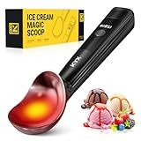 KYX Heated Ice Cream Scoop, Electric Scoop with 3 Temperatures, LED Display & 3200mAh, Easy Scoop for Hard Ice Cream, Gelato & Frozen Desserts