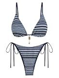ZAFUL Crochet High Waisted Bikini Sets for Women Swimsuit Bathing Suits