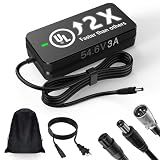 UL Certified 54.6V 3A Faster ebike Charger for 48V Lithium Batteries - with Auto Shutoff, Intelligent Temperature Control, V0 Fireproof Case, Compatible with TST, ESKUTE Electric Bikes