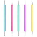 5Pcs Nail Stylus Dotting Tool Set Ball Embossing Stylus for Transfer Paper Different Size Pattern Tracing Stylu Dot Painting Tools, Nail Art Embossing Pen for Pattern Tracing Pen, Rock Painting