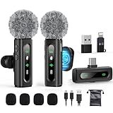 USB C Lavalier Microphone Wireless Mini Mic for Type-C Android Phone/Tablet/PC Video Recording Clip-on Mics with Rotatable Clip&Denoise Recording, Ideal for Vlog Tiktok Youtube Podcast Content Creator