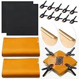Leinuosen 16 Pcs Trading Card Cleaning Care Tool Accessory Kit Sports Card Flattening Kit Include 2 Pcs 6 Inches Clear Acrylic Rounds 10 Plastic Clamps 2 Pad Material 2 Shammy Towel