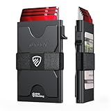 RUNBOX Slim Card Holder Wallet for Men, Minimalist RFID Blocking Wallet with Pop-Up Function, Ultra-Thin Design, Metal Business Card Cases holds 6+6 Cards, Gifts for Men, Men's Accessories