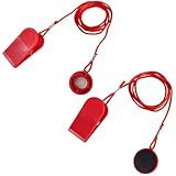 lasuroa 2pcs Treadmill Safety Key Set, Round Magnetic Emergency Stop Switch Replacement Parts for Most Running Machines (Red)