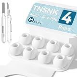 TNSNK 4 Pairs Replacement Ear Tips for AirPods Pro 1st /2nd(Medium-White
