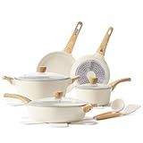 SENSARTE Ceramic Cookware Set, Pots and Pans Set Non stick, 14-Piece Induction Cookware, Non toxic Healthy Non Stick Kitchen Cooking Set, with Frying Pans Set, PFAS PTFE PFOA PFOS Free