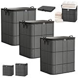 IUCYNECY 3PCS Spacious Moving Storage Bags,180L Foldable Storage Bin with Reinforced Handles & Dual Zipper,Portable Heavy-Duty Organizer for Clothes,Bedding,Quilts & Duvets,Closet Storage & Moving