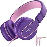 Kids Headphones for School with Microphone, 93dB Volume Limited, PinkPurple