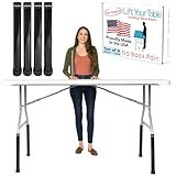 Lift Your Table® Folding Table Risers - Bar Height (Movable Foot) - Made in The USA, Heavy Duty, Sturdy, Portable, Easy-to-Use Extensions Raise Bent Leg Folding Tables (Set of 4)
