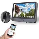 Cawhun ​​Peephole Camera​​ WiFi Doorbell with 4.3" LCD ​​Smart Door Viewer​​ – 1080P | 120° View, Night Vision, Motion Alerts & 2-Way Talk | ​​Security Door Viewer​​ for Homes/Apts via Smart Life App