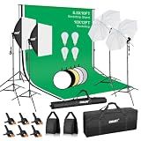 EMART Photography Lighting Kit with 8.5x10Ft Backdrop Stand,10x12 Backdrops