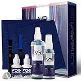 UltraVue VR Cleaning Kit and Anti-Fog Treatment - Includes VR Cleaner Gel Sprays, Microfiber Cloths, Anti Fog Drop Treatments, Brush and Air Bladder with Precision Nozzle